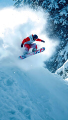 Snowboarder performing various tricks on the slopes, showcasing impressive skills and acrobatics in a snowy environment.