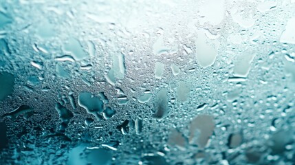 Frozen pattern on winter glass. Blue ice frost background, texture blue wallpaper. Crystals of snow on window surface. Screen overlay abstract design