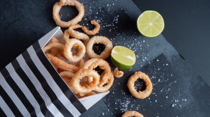 Bag of fried food with a lime on top