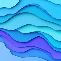 Fototapeta premium Abstract Blue Paper Waves