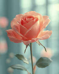 Rose &Eacute;panouie en Gros Plan avec Effet Bokeh