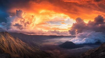 Obraz premium Volcano in the Clouds