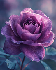 Naklejka premium Rose Épanouie en Gros Plan avec Effet Bokeh
