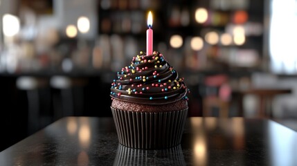 Birthday Chocolate Cupcake