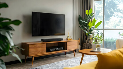 modern living room with fireplace