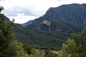 Views from the road that goes up to the village of Llimiana, Pallars Lluça, Lleida