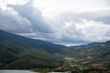 Views from the viewpoint of the castle of the village of Llimiana, Pallars Lluça, Lleida