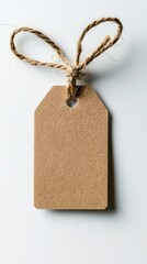 Minimalist blank tag on a plain white background with ample space for text perfect for branding or product labeling purposes
