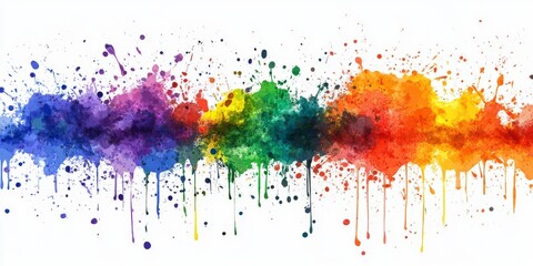 Fototapeta premium Vibrant Watercolor Splatter Art
