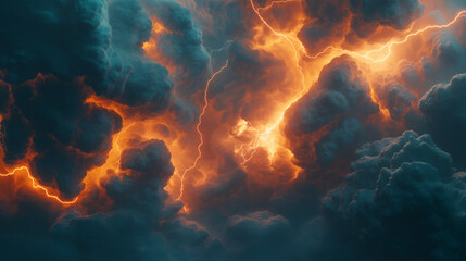 Blitz und Gewitterhimmel in dramatischen Farben

