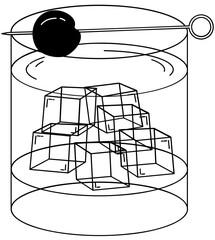 Cocktail with cherry garnish