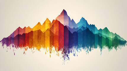 Obraz premium Vibrant Abstract Mountain Landscape Wallpaper for Modern Decor