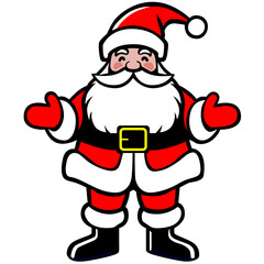 little santa claus, santa claus figure for christmas funny cartoon. cute santa claus character figure from the front illustration graphic