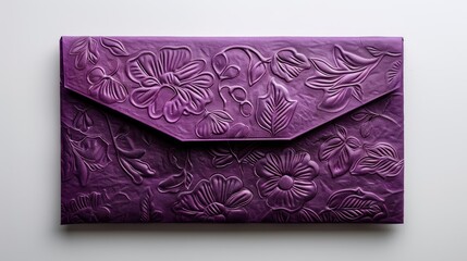 Purple Embossed Clutch
