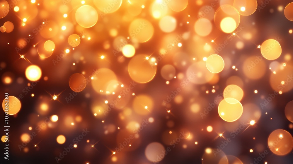 Aufkleber a beautiful display of golden bokeh lights creating a warm and festive atmosphere.