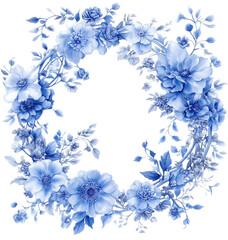 Chinoiserie floral wreath png clipart 
