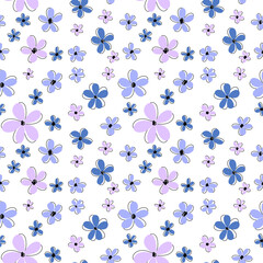 Simple Flowers pattern cute blue