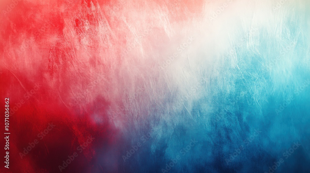 Poster abstract textured background with vibrant red and blue hues, creating a dynamic and energetic atmosp