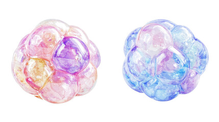 Colorful Bubble Collection on Transparent Background Generative AI