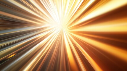 Obraz premium Radiant burst of golden light beams creating a dynamic and energetic atmosphere.