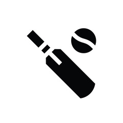 Cricket bat and ball icon flat vector design