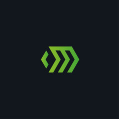 Minimalist M logo icon flat vector design