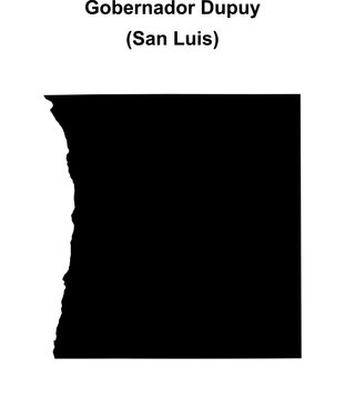Gobernador Dupuy department (San Luis) blank outline map