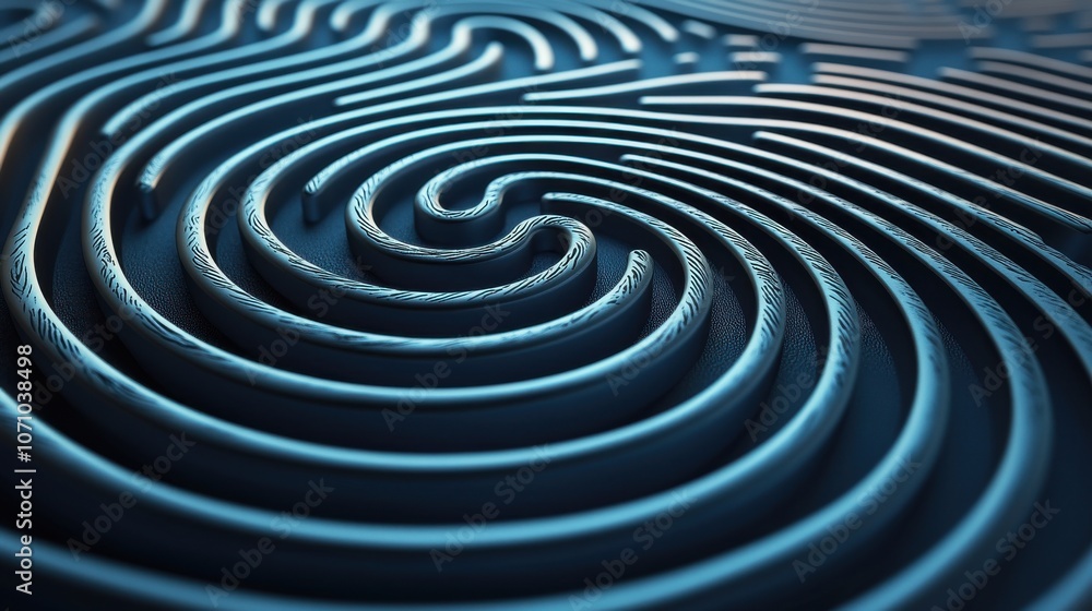 Poster close-up of a mesmerizing swirling pattern in blue tones, creating a sense of depth and texture.