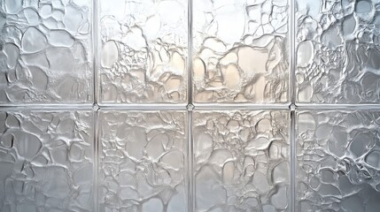 Translucent glass with a textured surface, creating an abstract pattern that diffuses light beautifully.