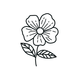 Abstract black and white wildflowers bouquet thin line on a white background. Perfect for branding or symbol design. 