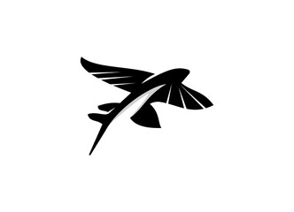 Awesome  Australia flying fish Logo Design Vector Silhoutte