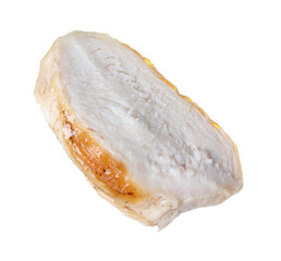 Piece of grilled chicken meat isolated on white