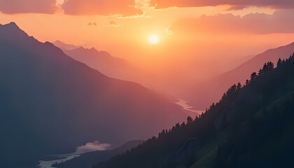 Obraz premium Sunrise Majesty Over Snow-Capped Peaks