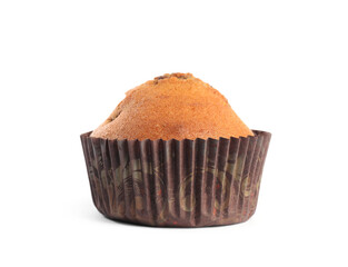 One delicious sweet muffin isolated on white
