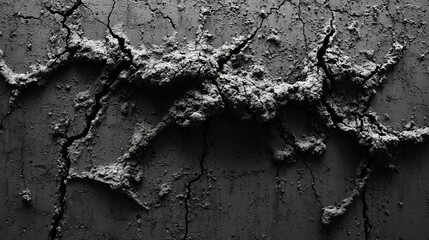 Cracked gray surface displaying texture and patterns.