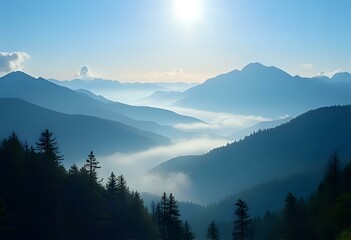 Obraz premium Serene Mountain Majesty at Sunrise