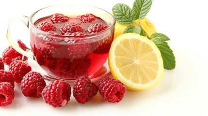 Refreshing Raspberry Tea with Lemon and Mint