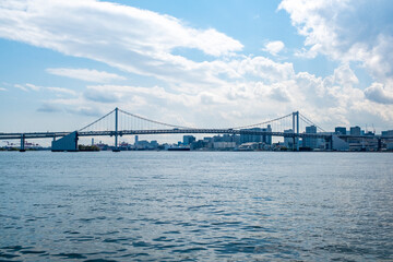 晴海ふ頭公園から望むレインボーブリッジ　東京都中央区晴海
