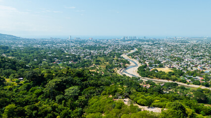 View of Puerto Vallarta from the Mountain. Surrounded by Nature. Mexico