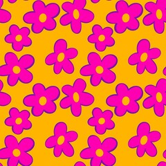 Abstract floral seamless retro flower pattern for fabrics and linens