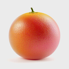A vibrant grapefruit sits isolated against a clean white background, showcasing its bright color and unique texture. Perfect for food-related projects.