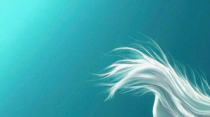 Fototapeta premium A portrait of a woman's hair drifting on blue water under golden rays