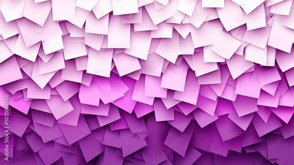 Poster an image featuring an abstract purple and pink backdrop adorned with numerous small squares in varyi