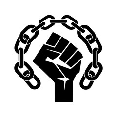 Powerful Vector Icon Representing International Day for the Abolition of Slavery, Symbolizing Freedom, Justice, and Resistance