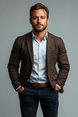 Fototapeta premium Handsome businessman dressed in an official suit portrait