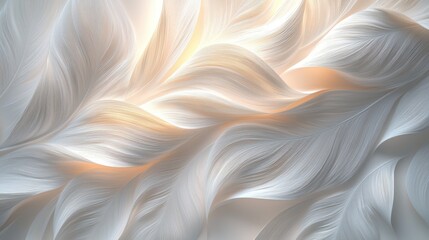 Abstract White Paper Sculpture with Wavy Lines and Subtle Lighting
