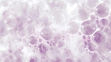 Abstract arrangement of transparent bubbles, soft colors blending harmoniously, capturing light reflections to evoke an ethereal, magical aesthetic for unique backgrounds