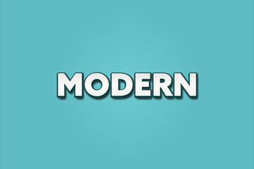 Modern. A Illustration with white text isolated on light green background.