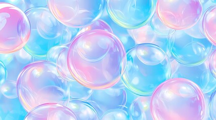 Soft, translucent soap bubbles layered in a gentle pattern, illuminated by warm light, creating a soothing, calming background for artistic projects