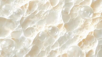 Soft, translucent soap bubbles layered in a gentle pattern, illuminated by warm light, creating a soothing, calming background for artistic projects